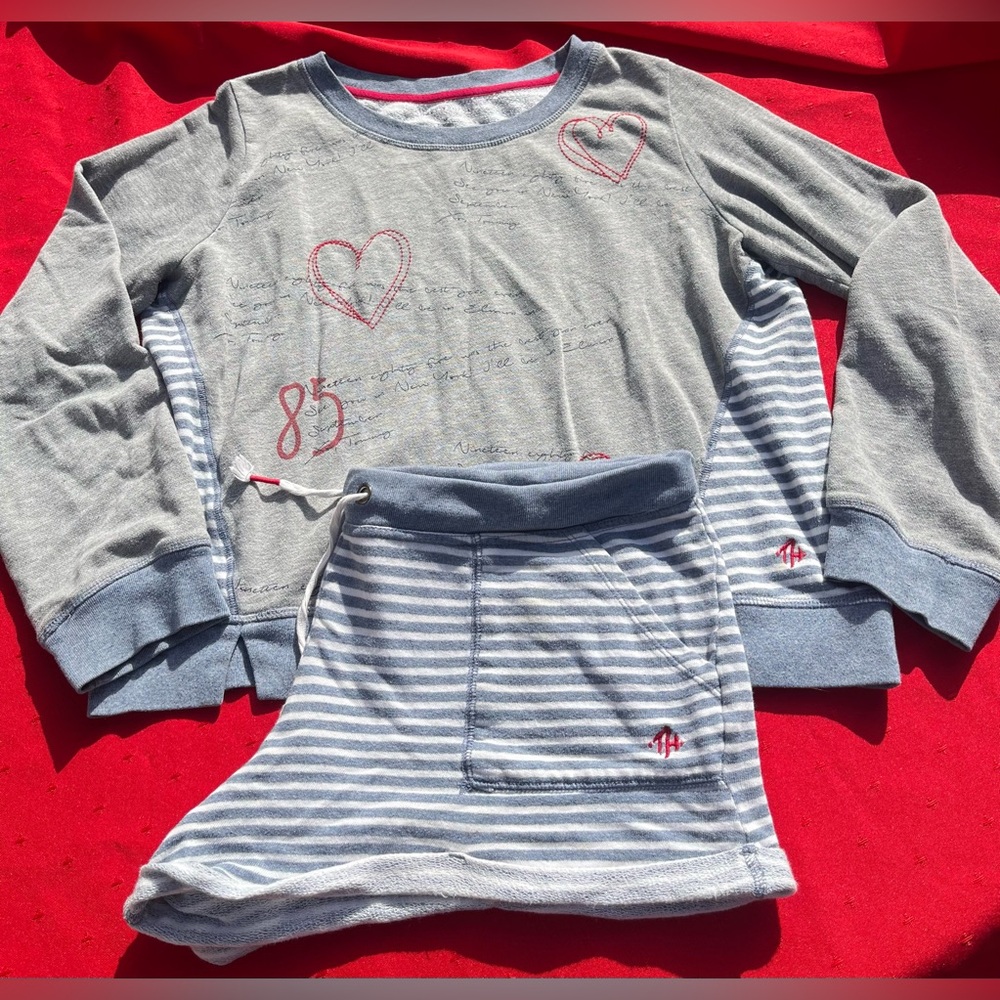 Tommy Hilfiger Gray and Blue Women's Pajama Set